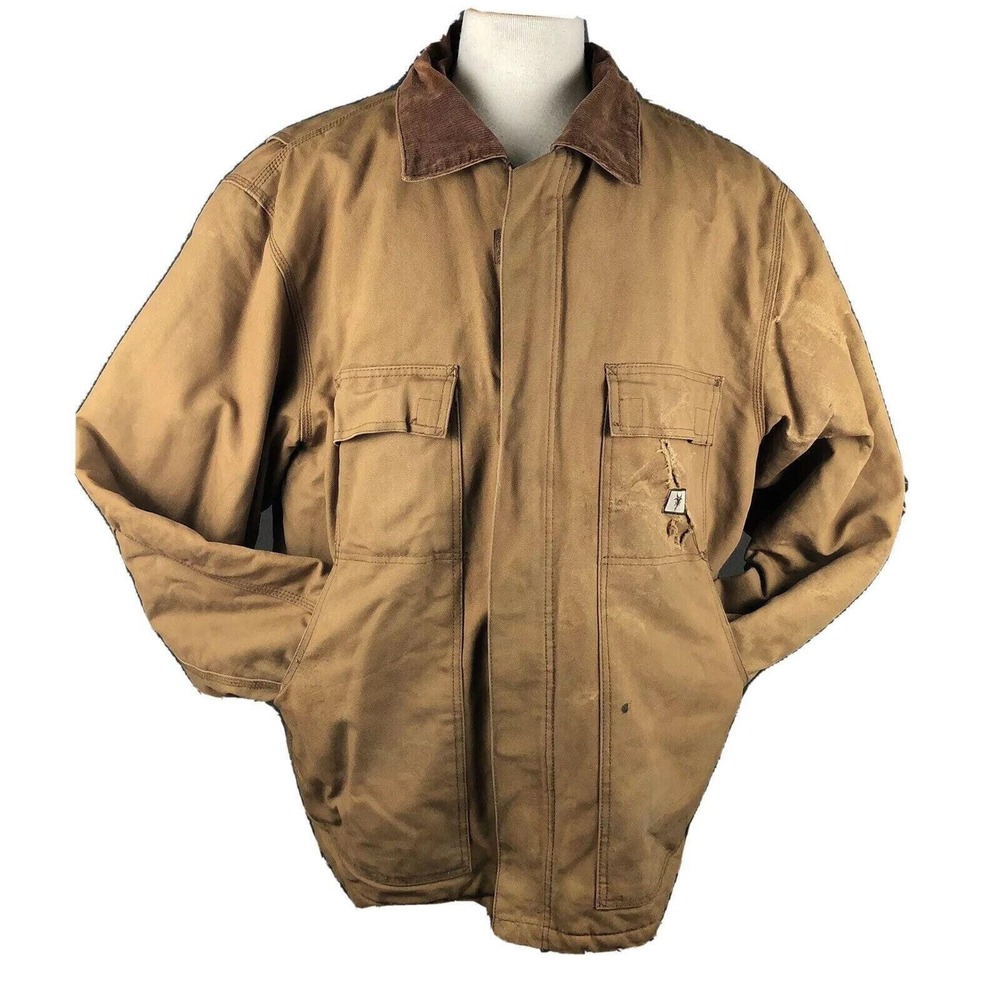 Fortress Products Heavy Canvas Workwear Coat Vintage 90s Large Chore Barn Jacket
